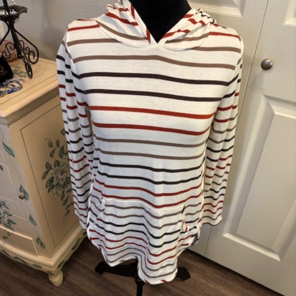 Market & Spruce NWT Brushed Knit Hooded Long Sleeve Top Small